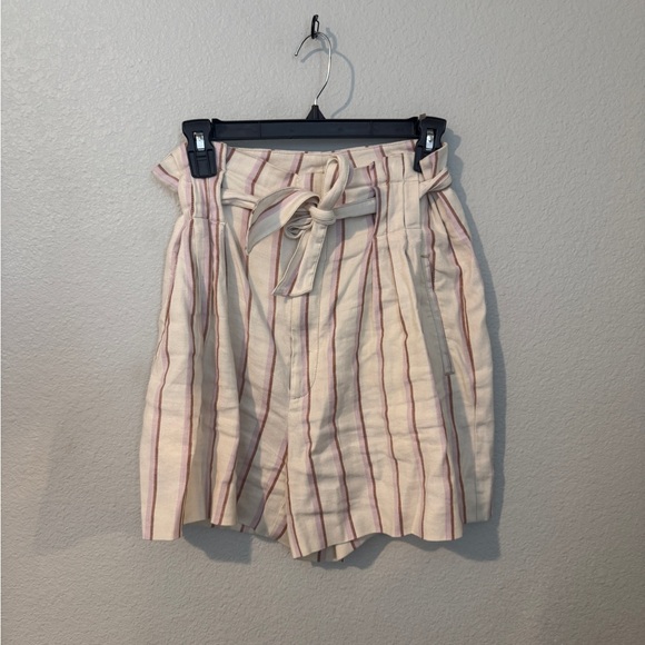 Anthropologie Pants - Anthropologie High Waist Cream and Pink Striped Shorts